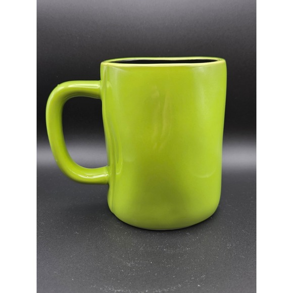 Rae Dunn Artisan Collection Resting Witch Face Mug Magenta Halloween Green - Picture 2 of 4